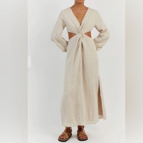 Dissh Tina Maxi Dress in Natural Linen size US2 - Picture 1 of 8